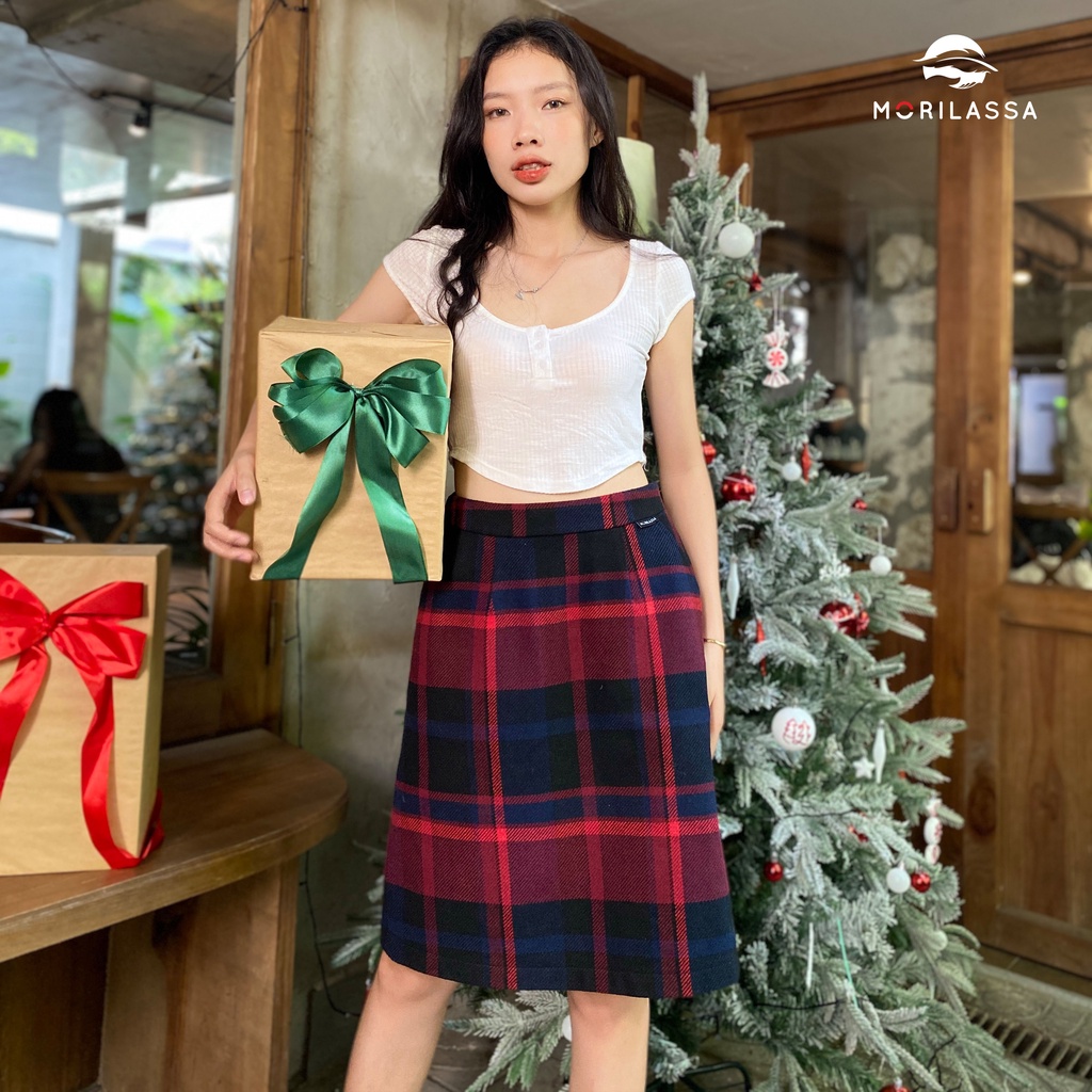 Chân váy caro chữ A thời trang MORILASSA