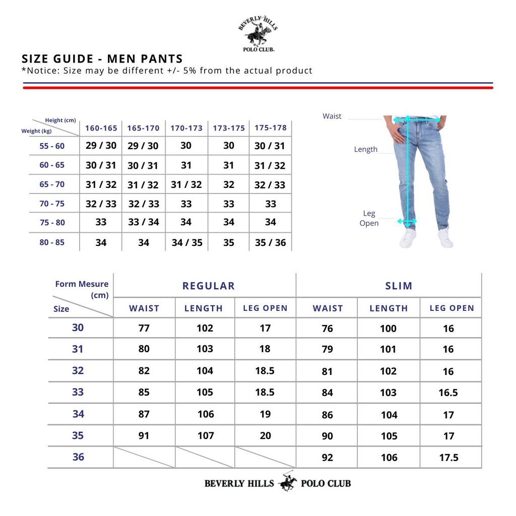 Beverly Hills Polo Club - Quần dài Nam Slim Fit Xanh nhạt BU- BHPC QJSL22V006