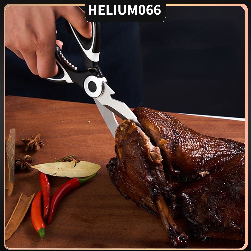 Kéo làm bếp bằng thép không gỉ Loại nặng Đa chức năng cắt rau cho gia cầm Rau quả Nuts Đóng nắp chai Helium066