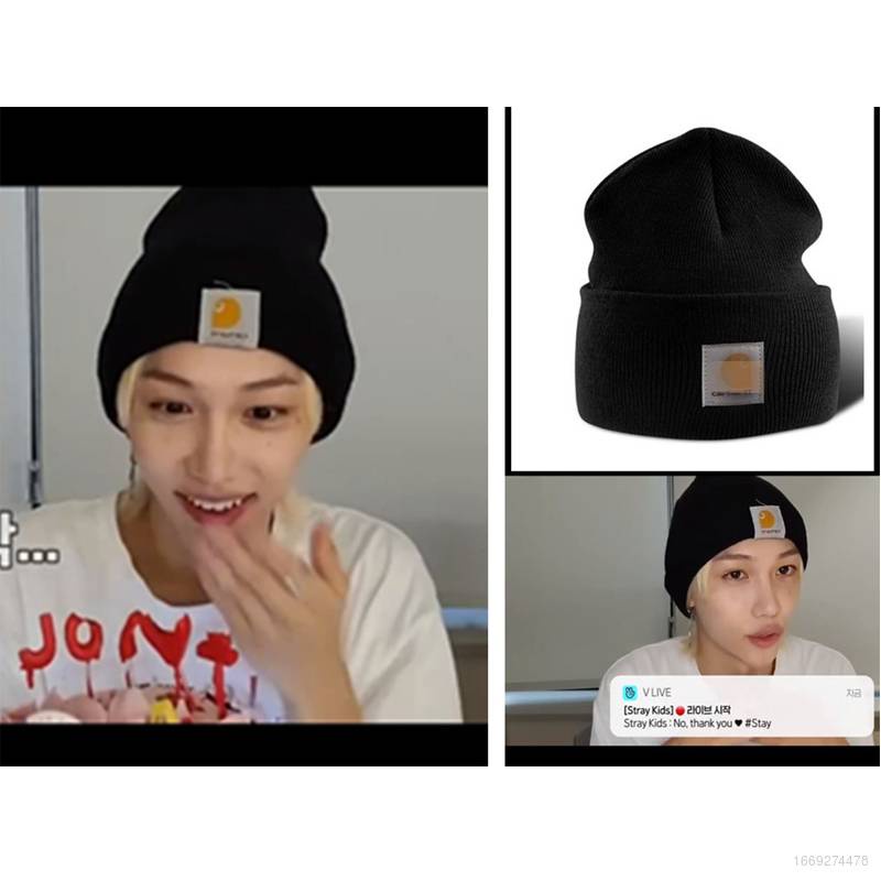 CARHARTT Ag StrayKids Mũ Len Dệt Kim Co Giãn Giữ Ấm Mùa Thu Đông Hình Cầu Hoạt Hình Dễ Thương Cho Nam Và Nữ