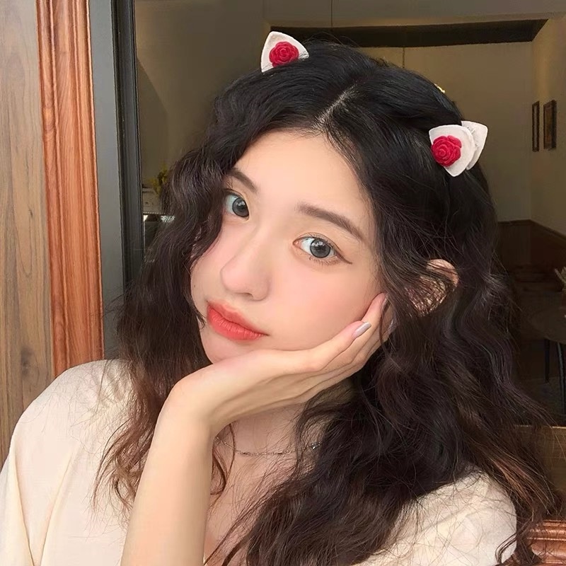 Kẹp Tóc Hình Tai Mèo Dễ Thương Phong Cách Vintage