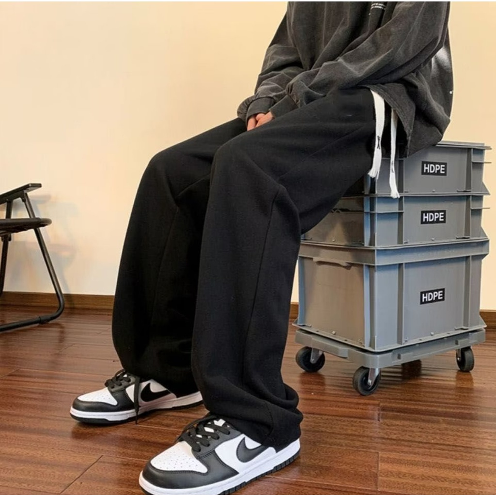 Quần ống rộng Lưng Thun Màu Trơn Size M-8XL Thời Trang Cho Nam