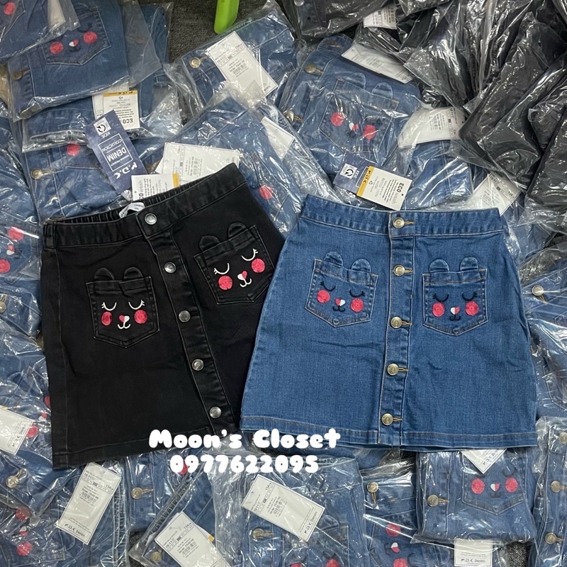 MDK- Chân váy denim mèo size 8/9y-10/11y
