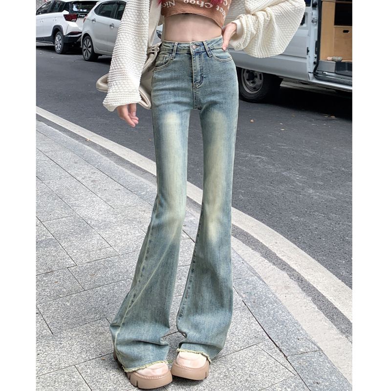 COZOK Quần Jean Lưng Cao Form Ôm Kiểu Dáng Vintage Hợp Thời Trang