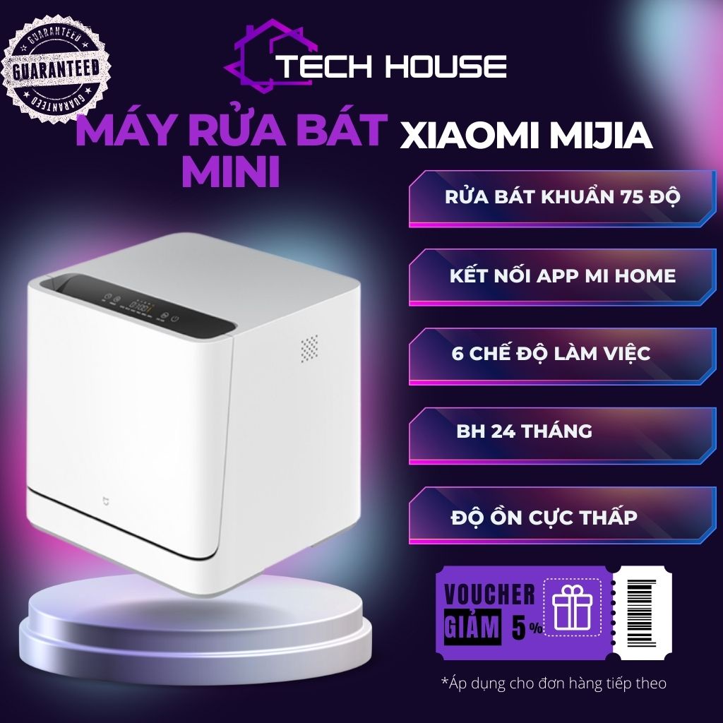 Máy Rửa Bát Rửa Chén Mini Xiaomi Mijia Internet_App điều khiển điện thoại_ Sấy khô & Khử trùnng