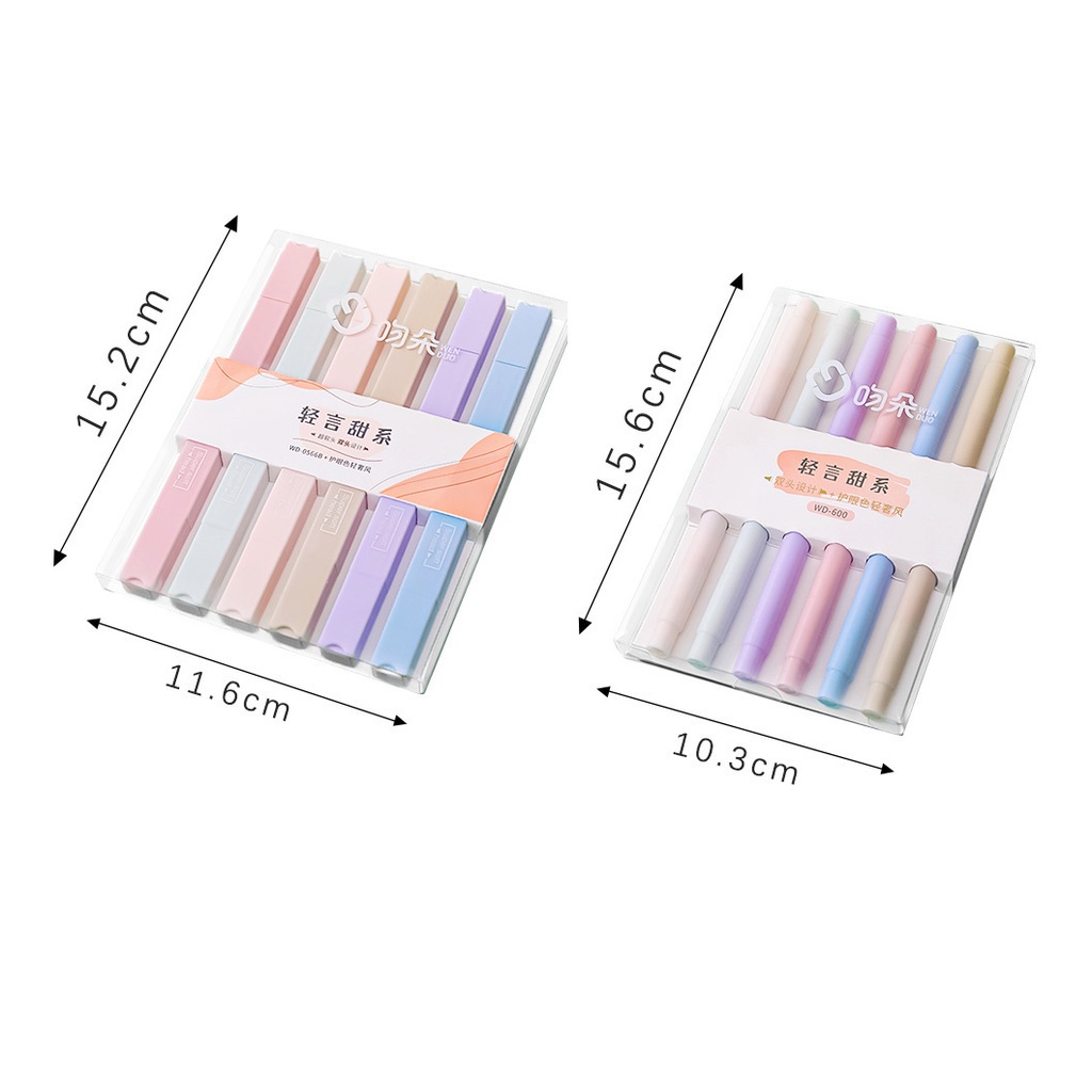 Bút Dạ Quang Đầu Siêu Mềm 6 Màu Phong Cách Sang Trọng