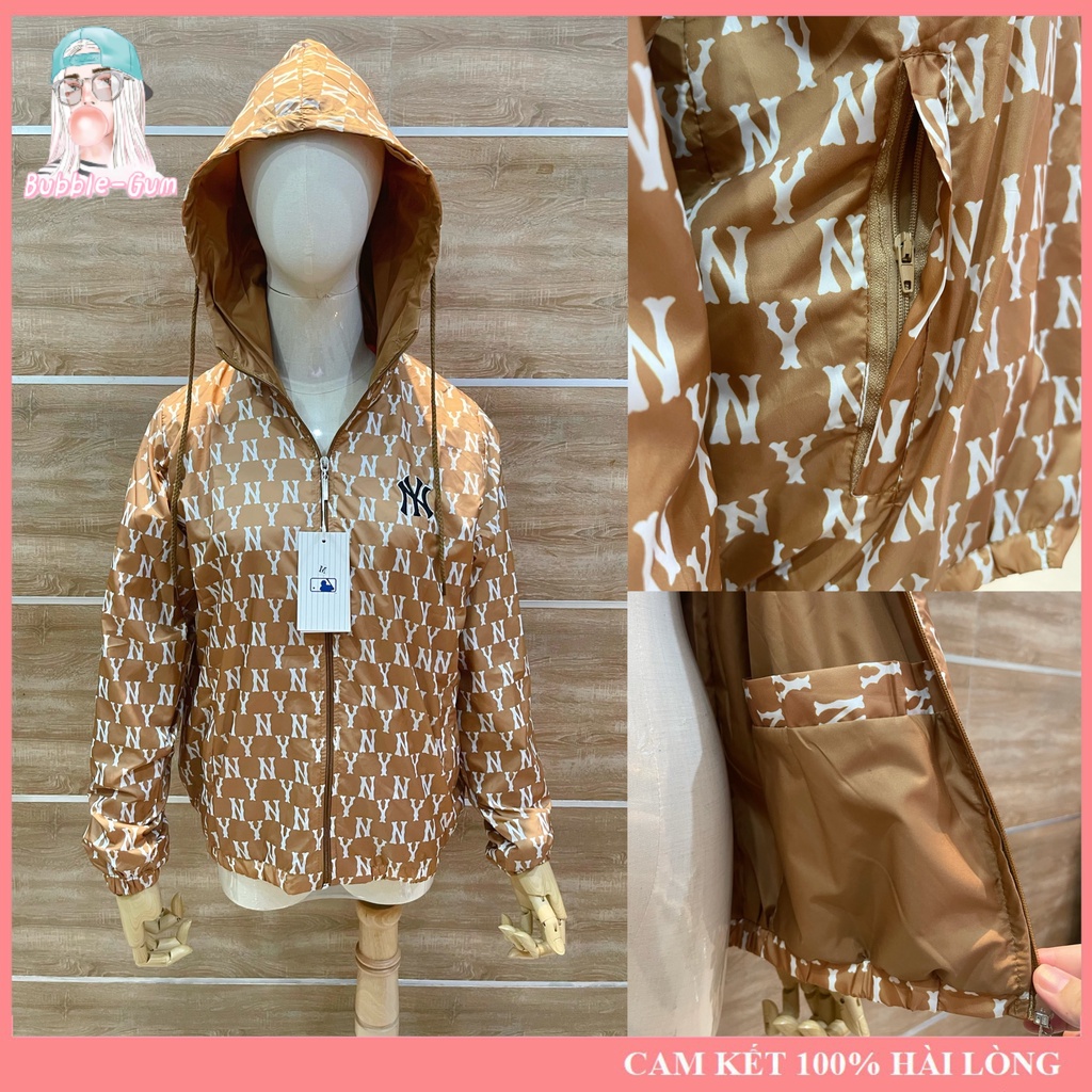 Áo Khoác Nam Nữ M.L.B Chất Liệu Dù Cao Cấp 2 Lớp Thoáng Mát Hàng VNXK BUBBLE GUM