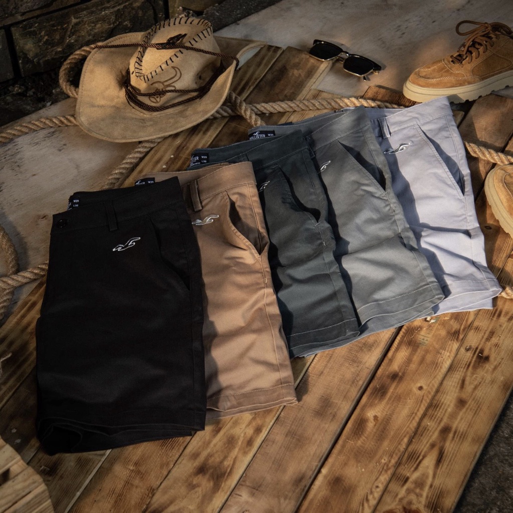 Quần Short Kaki Nam Hollister- Thời Trang Trẻ Trung Phong Cách- Chất Vải Cao Cấp