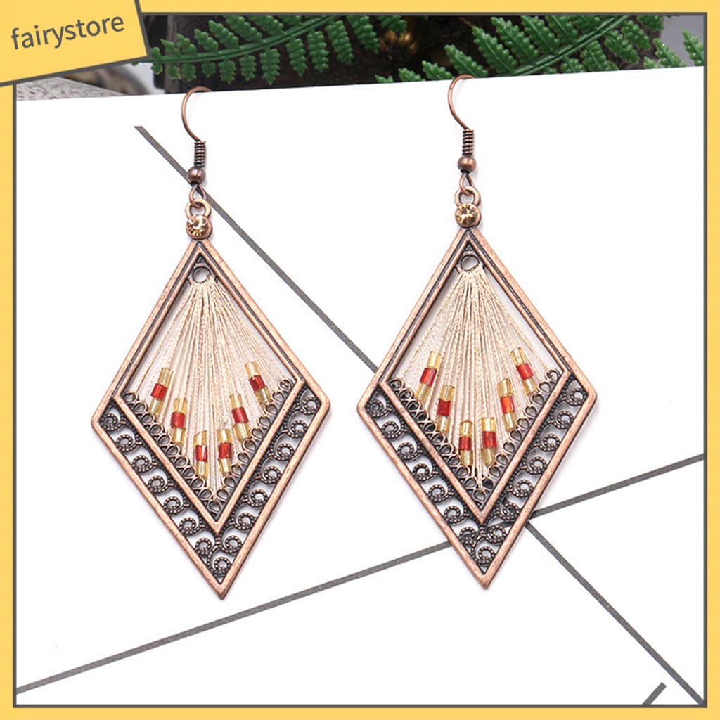 1 Đôi Bông Tai Hình Giọt Nước Phong Cách Bohemian Dành Cho Nữ