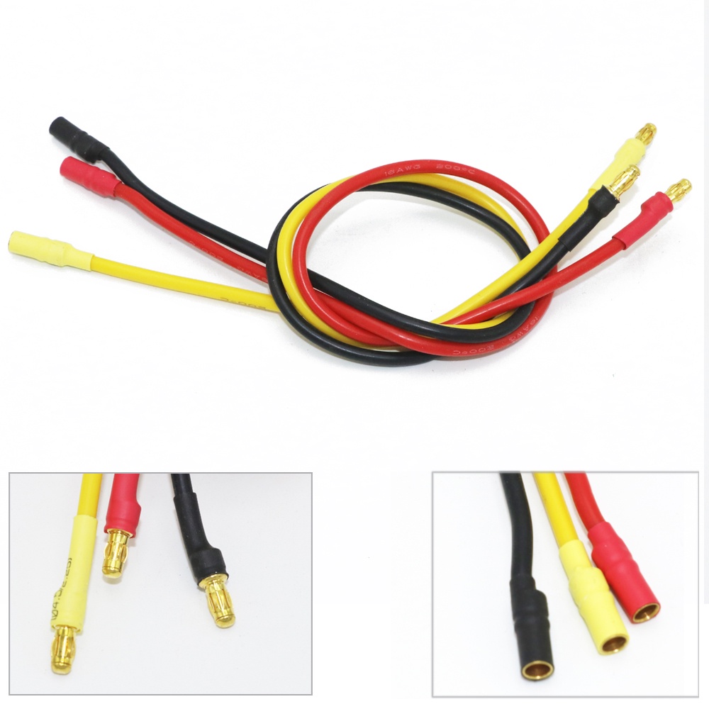 3 Dây Cáp Nối Dài Động Cơ Không Chổi Than 300mm 30cm 3.5mm ESC 16Awg