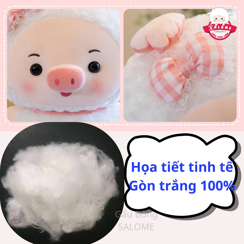 Gấu bông heo lông cừu trắng cute salome tp hcm - ảnh sản phẩm 3