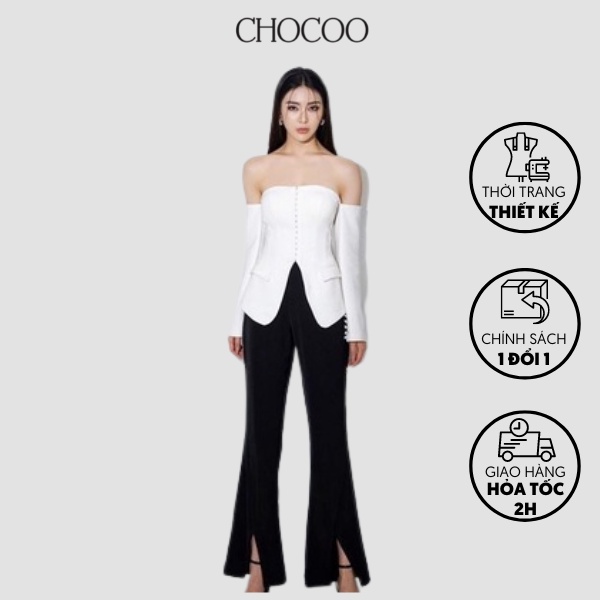 Quần dài nữ CHOCOO Wylie Pants thiết kế vạt ống xẻ đắp chéo chất liệu cao cấp