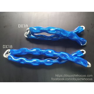 Dây Xích Khóa Xe Aurae - DX1B (Xích 8 ly - Nhựa dày 3mm - Màu Xanh - 82cm)