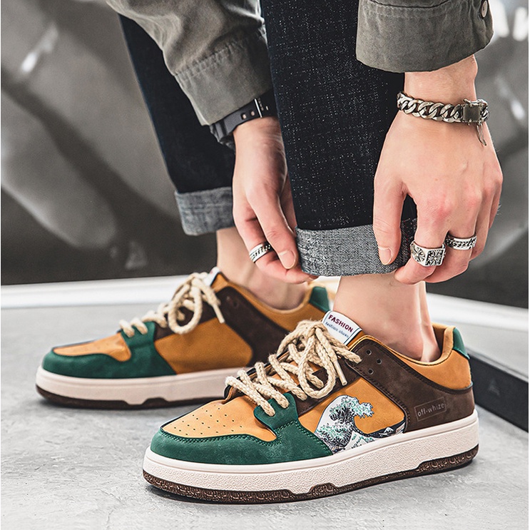 Giày sneaker thể thao da nam cao cấp D110, phong cách trẻ trung năng động, đế cao su non đi cực êm