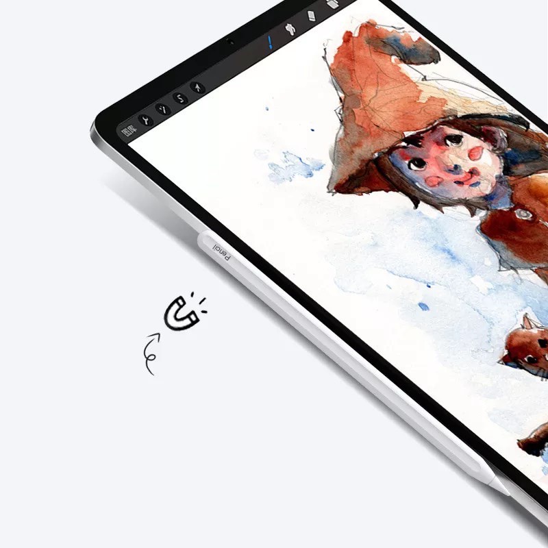 Bút cảm ứng chống tì tay WIWU Pencil W Cho PAD Pro 11 , 12.9 inch M1 , Air 4 , Air 5 , hỗ trợ sạc không dây cạnh máy
