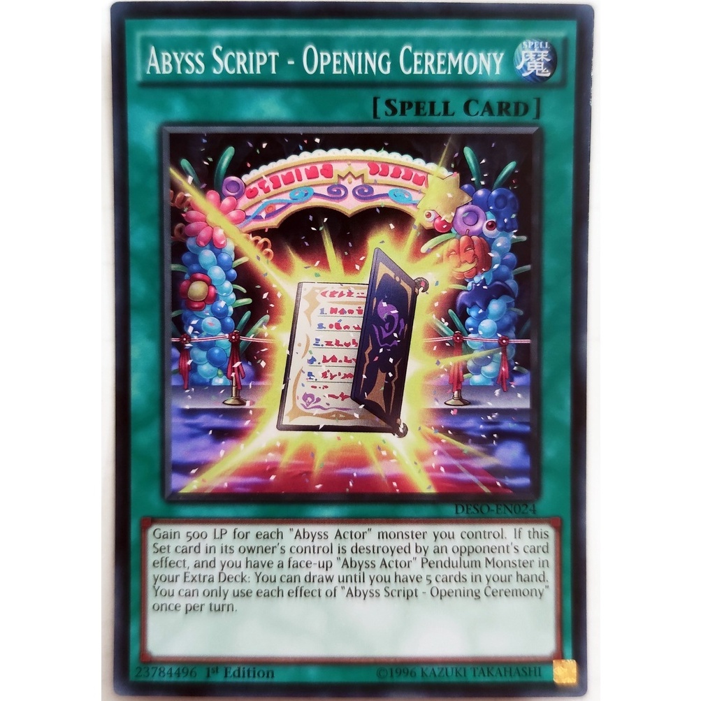 [Thẻ Yugioh] Abyss Script - Opening Ceremony |EN| Super Rare