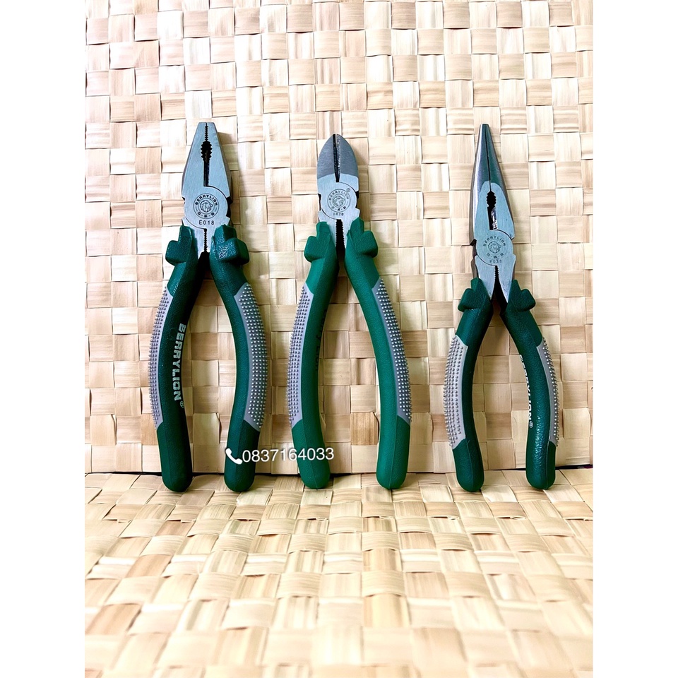 Bộ 3 Kềm Điện, Kềm Cắt, Kềm Nhọn Sắc Bén nhiều kích cỡ,  Chính Hãng Berrylion