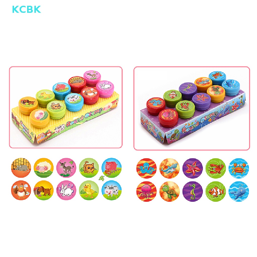 Set 10 Con Dấu Hình Động Vật Dễ Thương Cho Bé