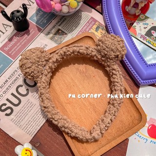 Cài tóc tai gấu xù cute