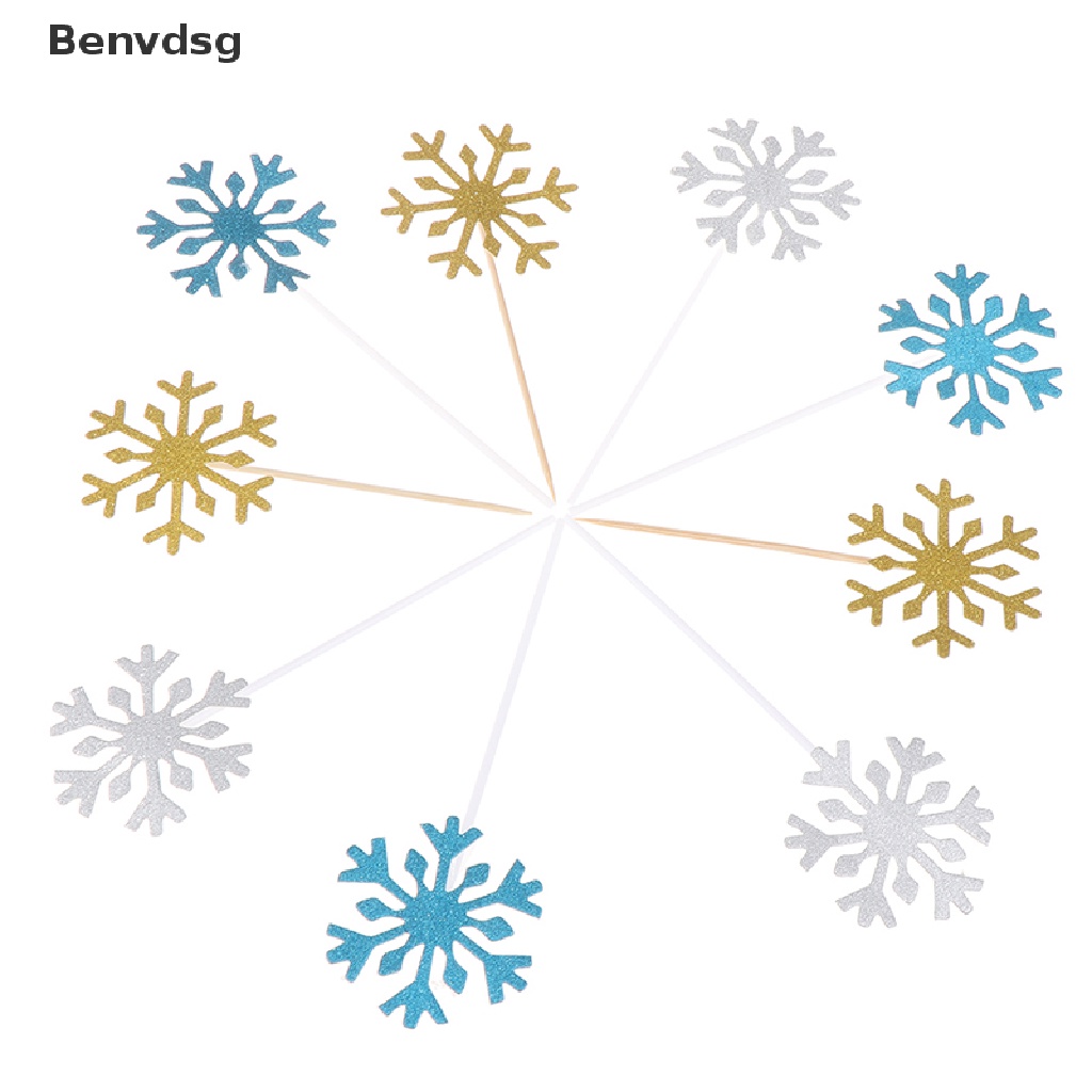 Set 20 Que Cắm Trang Trí Bánh Kem Hình Bông Tuyết - E3 Audio Miền Nam