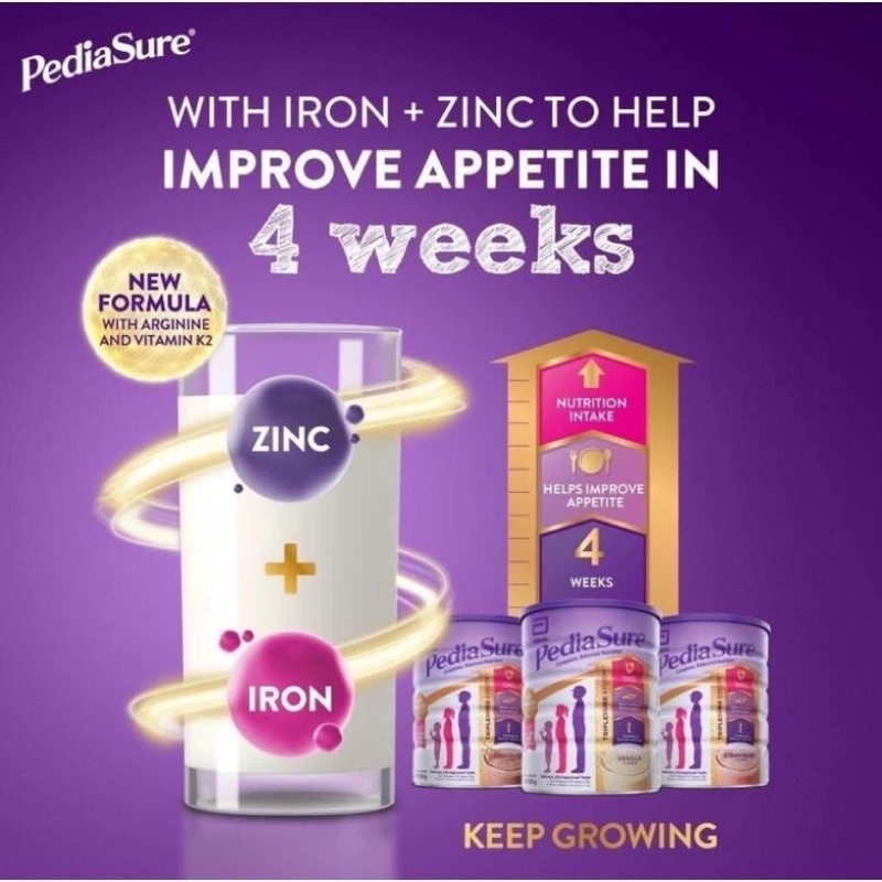 Sữa Pediasure Úc 850g vị vanilla nắp tím Úc