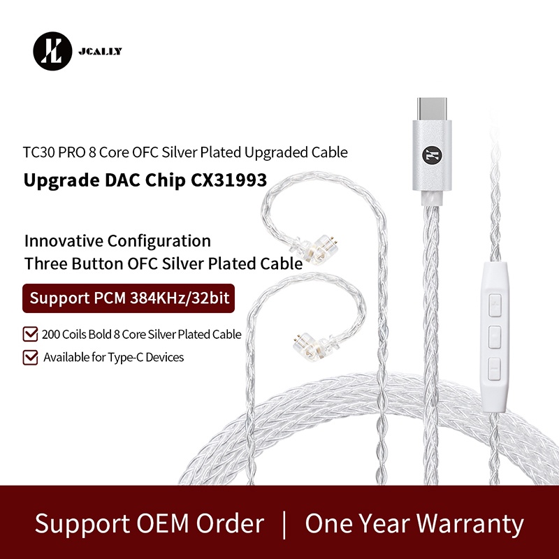 Cáp Âm Thanh Kỹ Thuật Số Mạ Bạc TC30 Pro TYPE-C CX31993 MMCX Cho KZ ZSN ZS10 X Pro