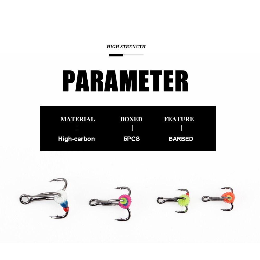 SHOUKEY Bộ 5 Móc Câu Cá Bằng Thép Carbon Bền Bỉ # 6 # 8 # 12 # 14 #