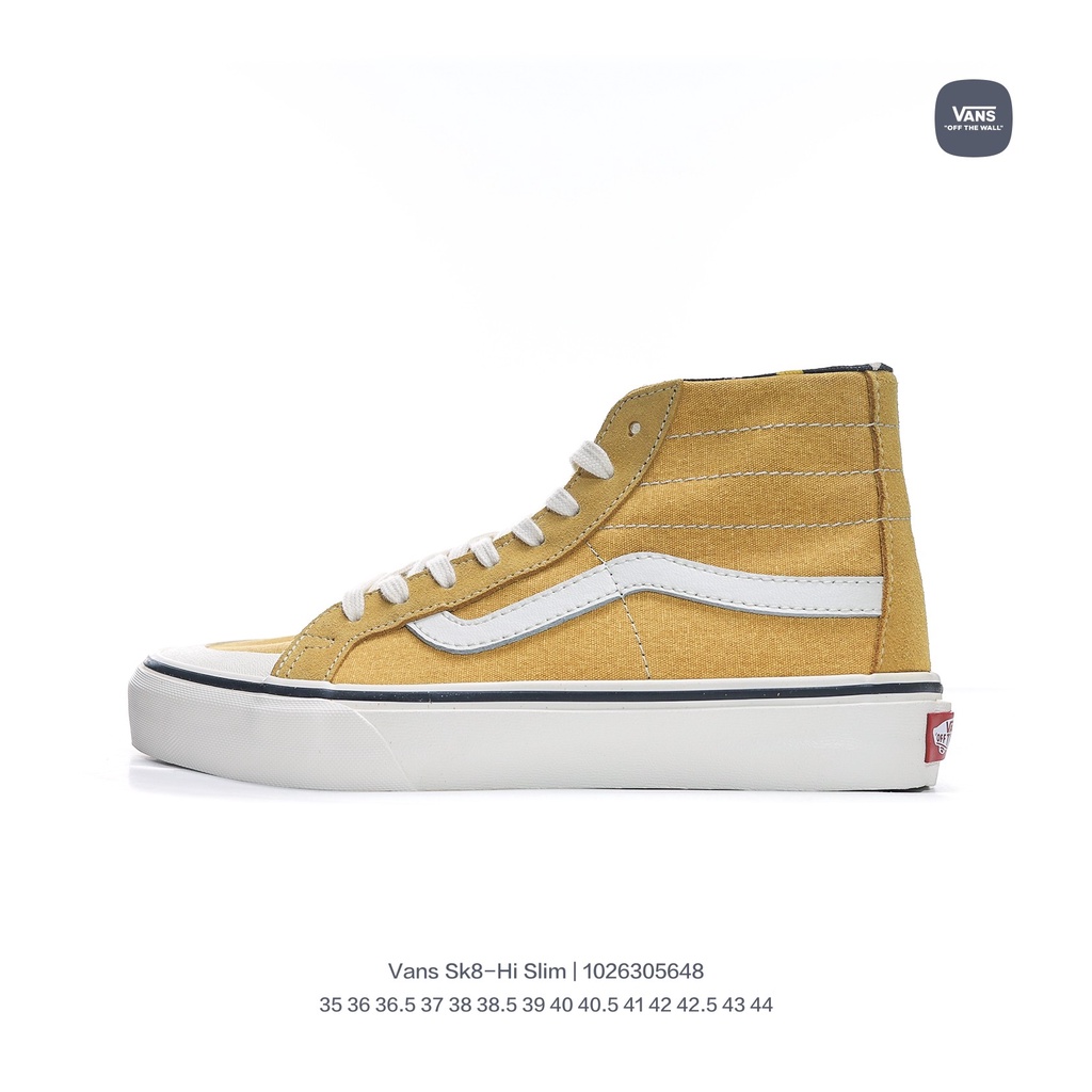Vans SK8-Hi Vải canvas Cổ Cao Họa Tiết Kẻ Sọc Đỏ Trắng Phong Cách Thể Thao Thời Trang unisex-1938
