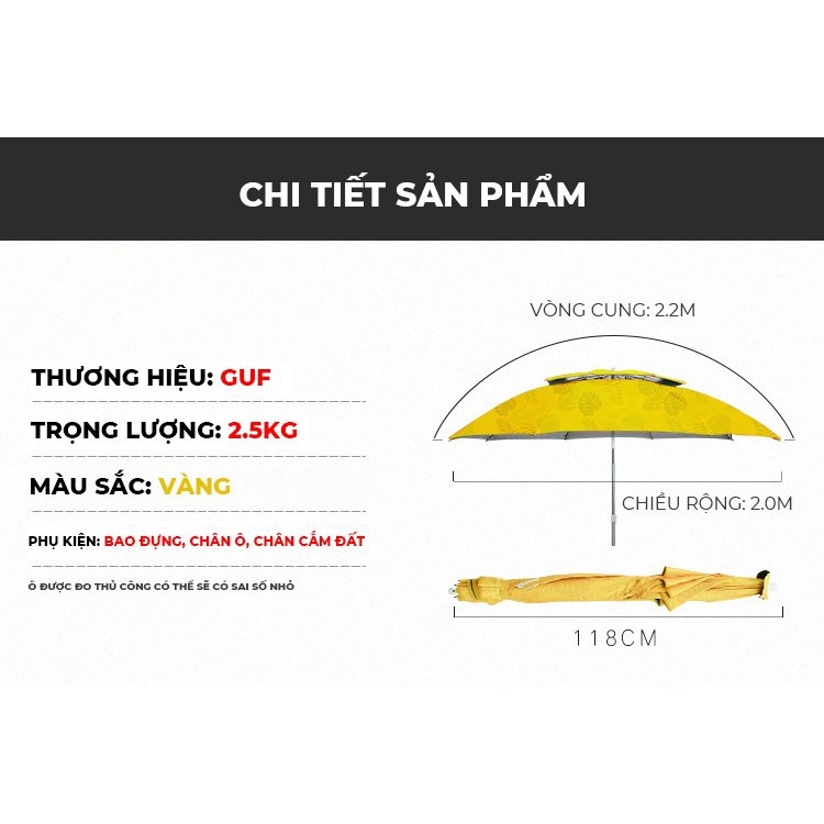 Ô/dù GUF Vàng Kim D1 2M2