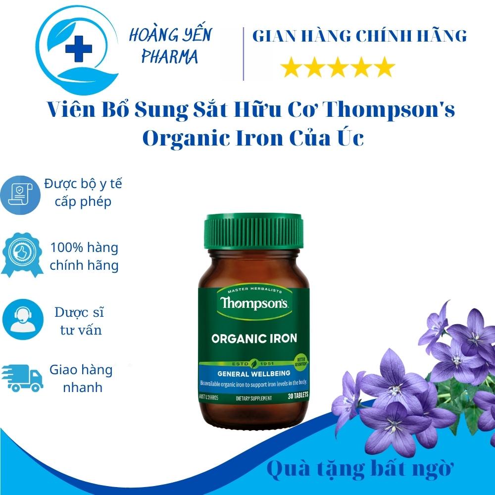 Viên uống bổ sung sắt hữu cơ THOMPSON’S 24 MG , viên,Úc ngăn ngừa thiếu máu-Hoàng Yến Pharma