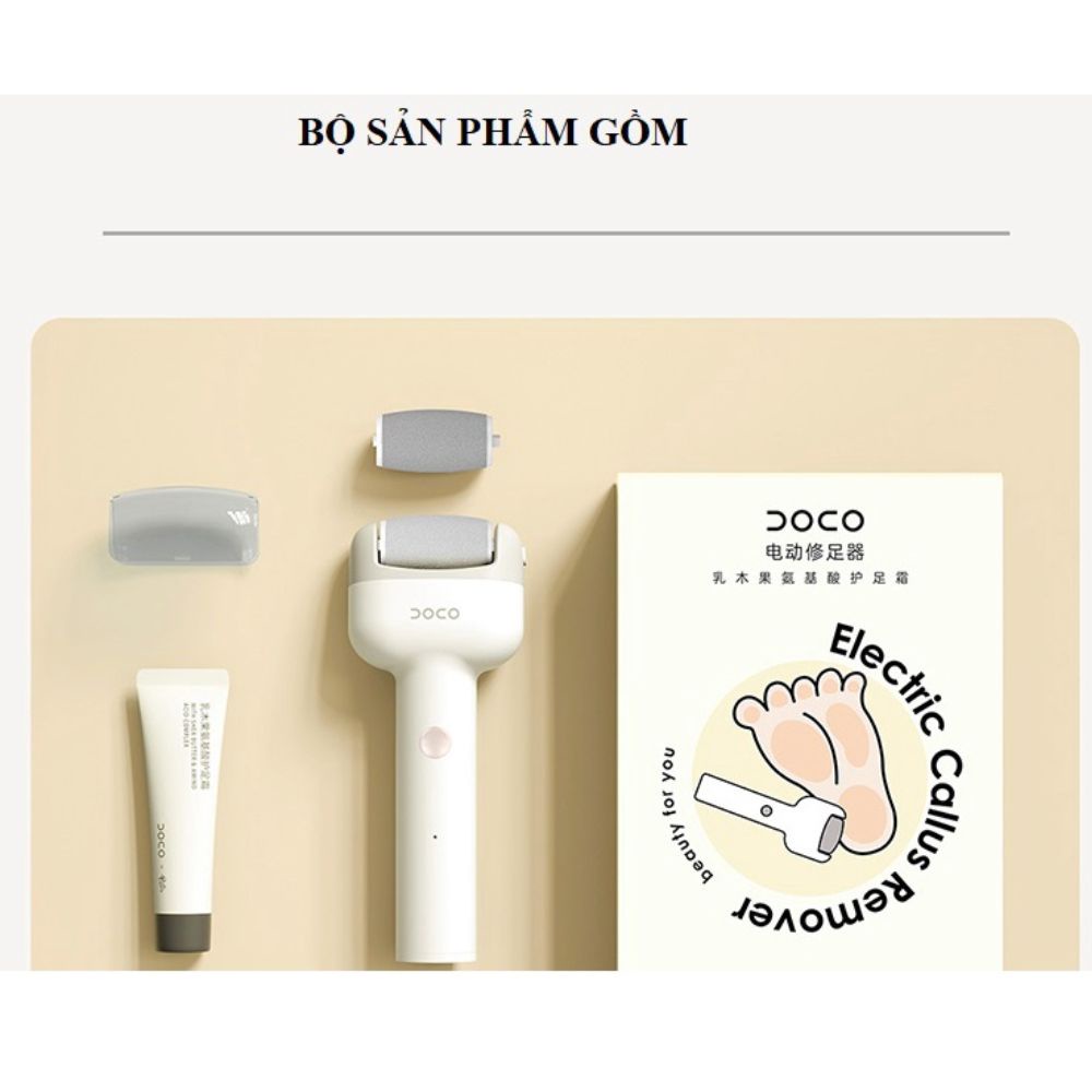 Máy Chà Gót Chân Xiaomi Doco Kèm Kem Dưỡng Loại Bỏ Vết Chai Chân Tẩy Da Chết Hiệu Quả Tại Nhà Dùng Được Cho Cả Da Dày