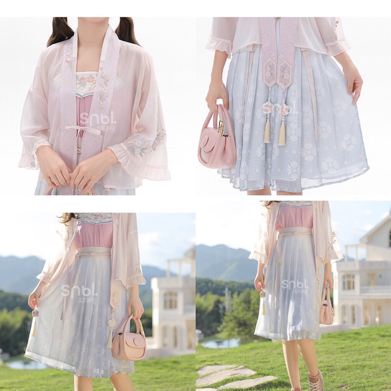 YAS0554-Set hán phục cách tân SNBL thêu hoa