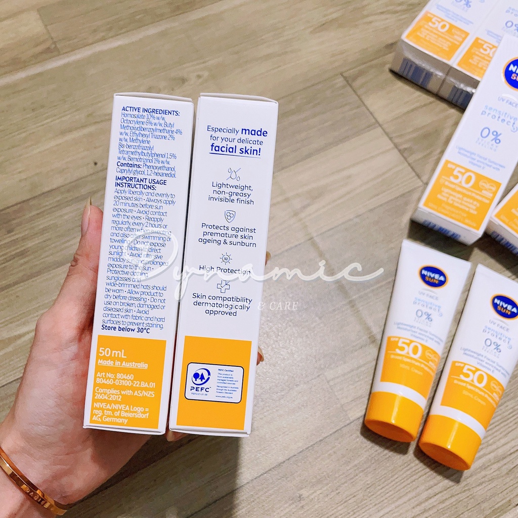 Kem chống nắng Nivea sun SPF 50 uv face sensitive 50ml dành cho da nhạy cảm