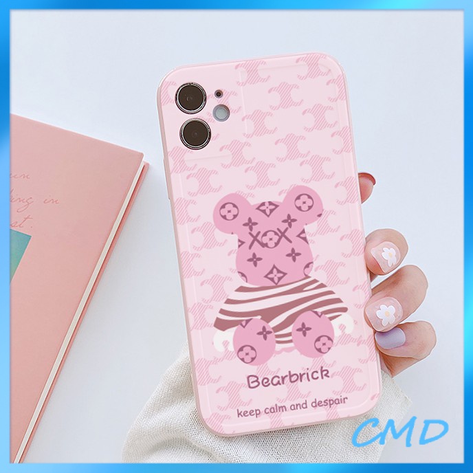 Ốp Điện Thoại Hình Gấu Hồng Dễ Thương Cho iphone 6/6S/6splus/se/7/7plus/8/8plus/X/xs/xsmax/11/12/13/Pro/Pro Max-432