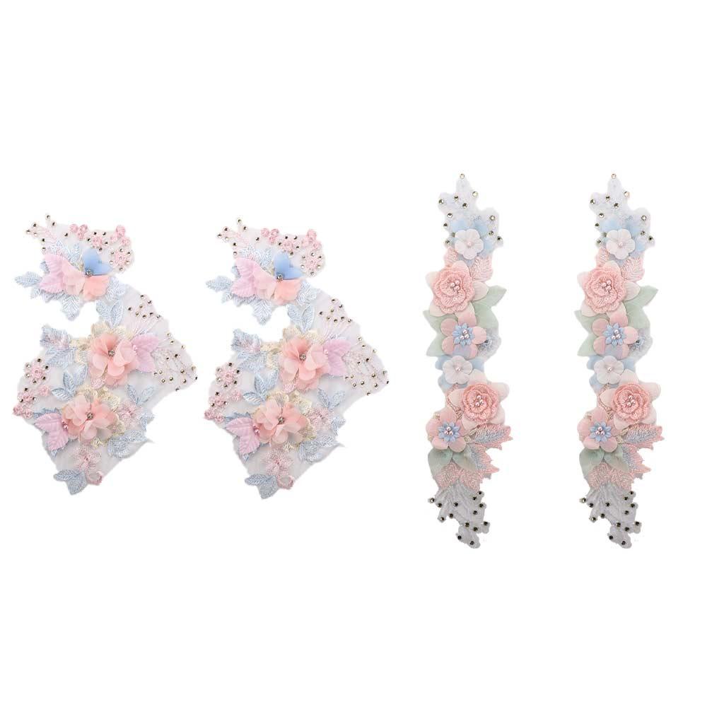 SOMEDAYZL 1 Miếng Dán Cổ Áo Thêu Hoa Bằng Vải Tuyn Nhân Tạo