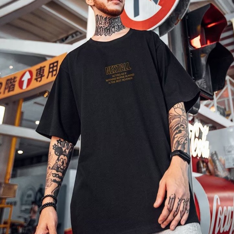 Áo Thun Nam Oversize In Họa Tiết Hoạt Hình Phong Cách Hip Hop Đường Phố Hàn Quốc Cỡ M-8XL