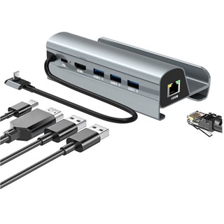  Trạm Đế 6 Trong 1 với Cổng RJ45 LAN cho Steam Deck Rog Ally Nintendo Switch 2 Nintendo Switch OLED  