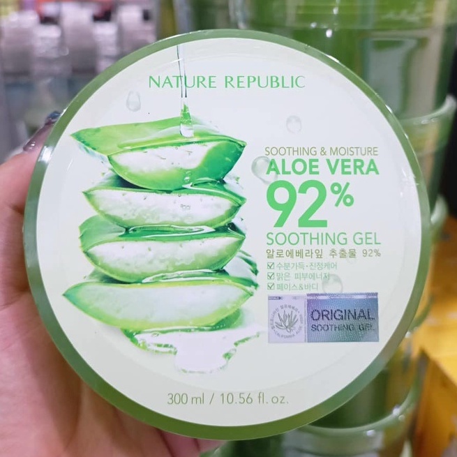 Gel Dưỡng Ẩm Chiết Xuất Lô Hội Cấp Ẩm & Làm Dịu Da Nature Republic Soothing & Moisture Aloe Vera 92% Soothing Gel 300ml