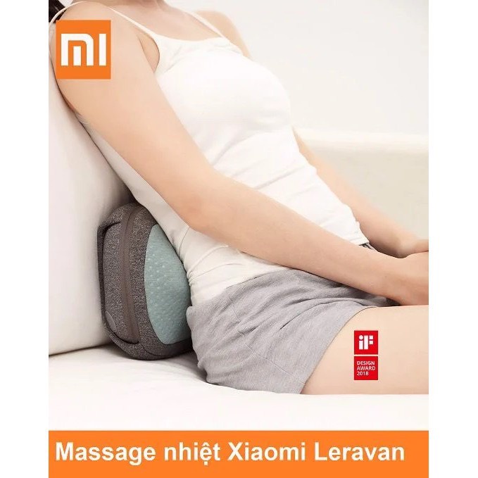 GỐI MASSAGE NHIỆT XIAOMI LERAVAN LF-YK006-SGY | Nhập Khẩu Chính Hãng