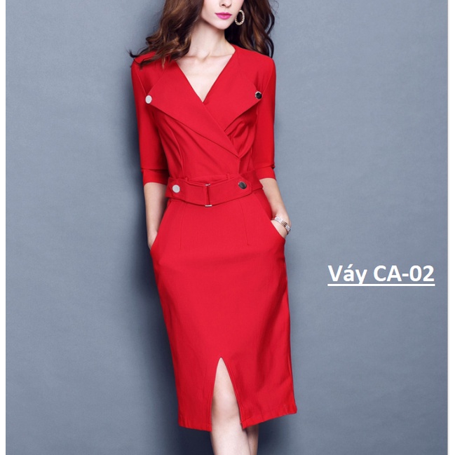 Đầm váy liền thân dáng ôm cổ tim tay lỡ phong cách châu âu