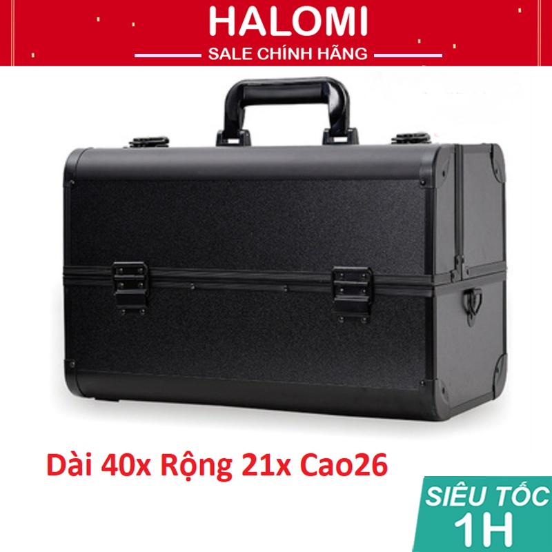 Cốp đựng đồ trang điểm 2 tầng 4 ngăn nhôm Kèm Dây Đeo Chắc Chắn Chuyên Cho Makeup