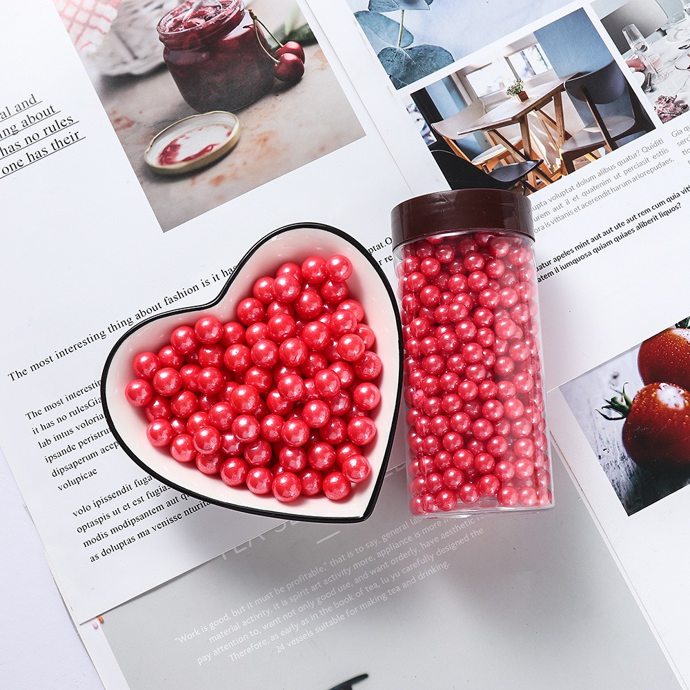 Bi đường  đỏ túi 100g trang trí bánh kem