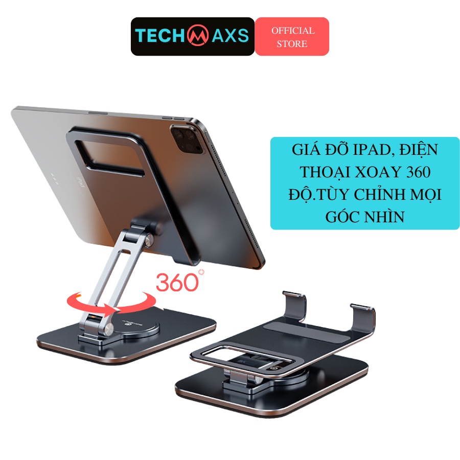 Giá Đỡ Ipad, Kệ Điện Thoại, Iphone, Giá Đỡ Máy Tính Bảng L05Mini- Hợp Kim Nhôm Cao Cấp Xoay 360 Độ - Có Thể Gập Lại