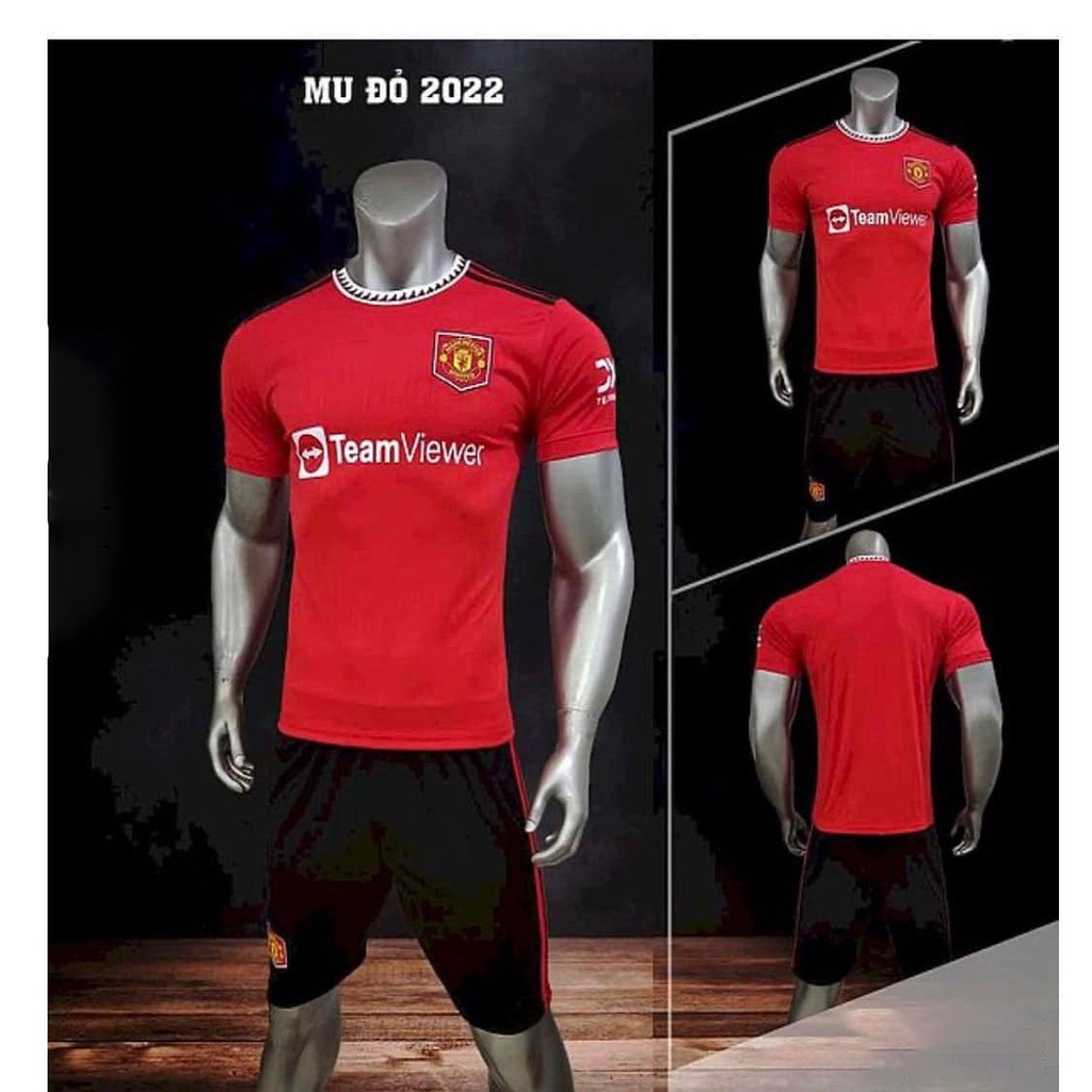 Bộ quần áo đá bóng nam nữ câu lạc bộ Manchester Utd chất thun lạnh thoáng mát . Sét đồ đá banh cao cấp CLB Manchester Ut