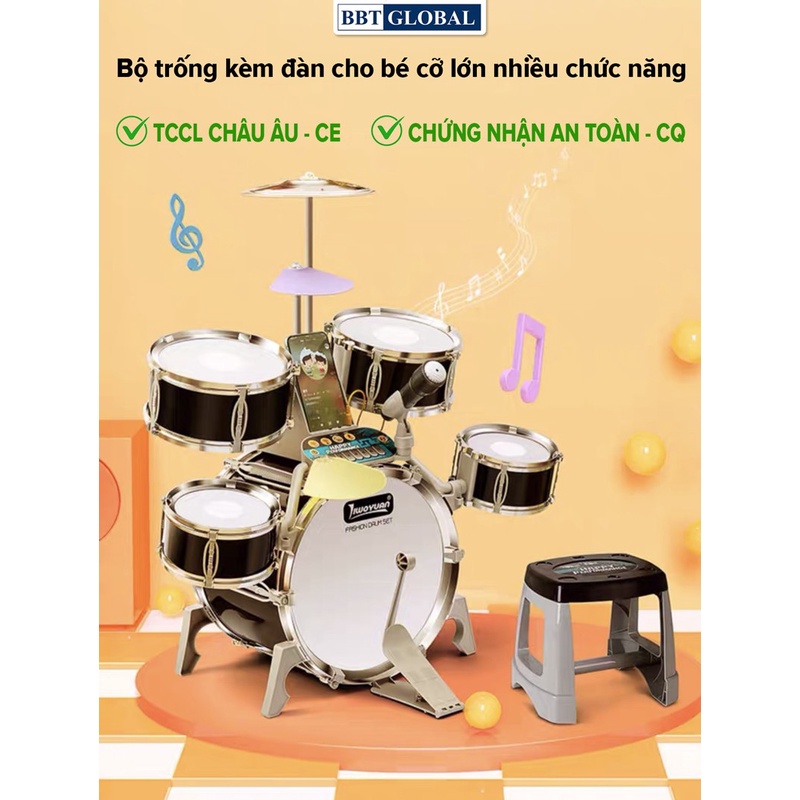 Bộ trống đồ chơi kèm đàn cho bé cỡ lớn nhiều chức năng Q531A