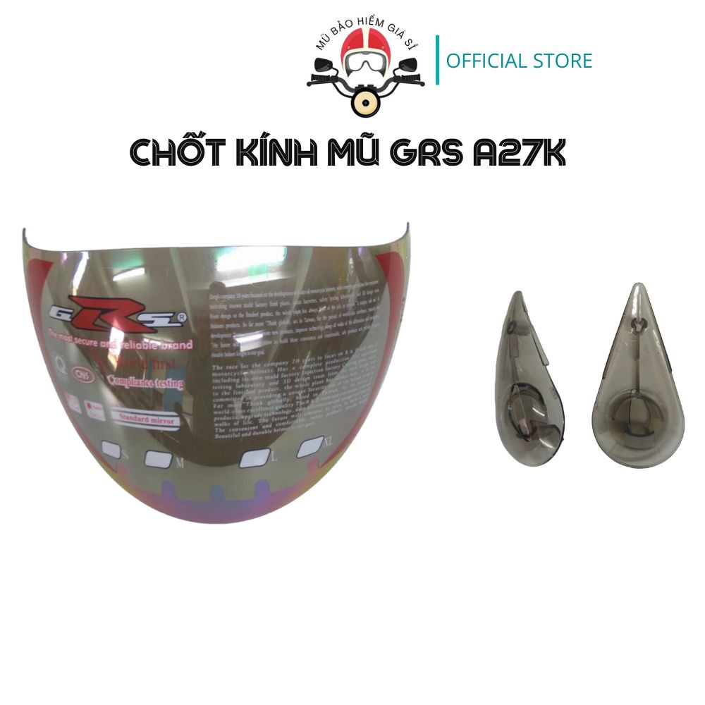 Phụ Kiện Kính Chắn gió thay thế cho mũ GRS A27 mầu trà khói chống chói chống tia UV chính hãng GRS