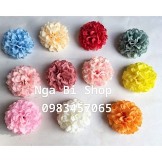 Đầu bông hoa tú cầu vải trang trí