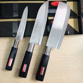 Dao bếp Tsubazo Nhật Bản Lưỡi thép không gỉ, cán nhựa ABS chuôi bọc thép
