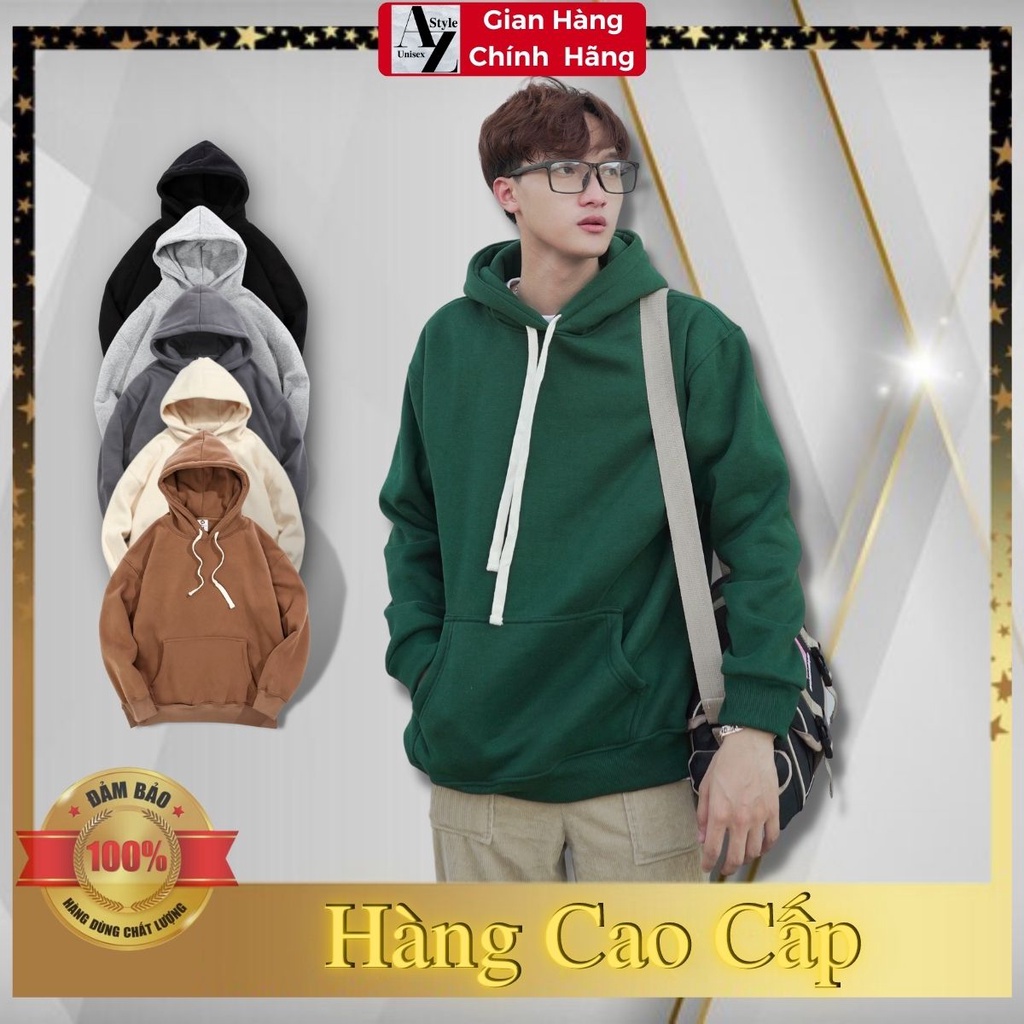 Áo hoodie trơn bông dày dặn oversize form rộng dành cho nam nữ