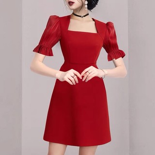 đầm dự tiệc cổ vuông tay phối voan tơ cao cấp ( thời trang bigsize vicky.g -anitagreen) N1122